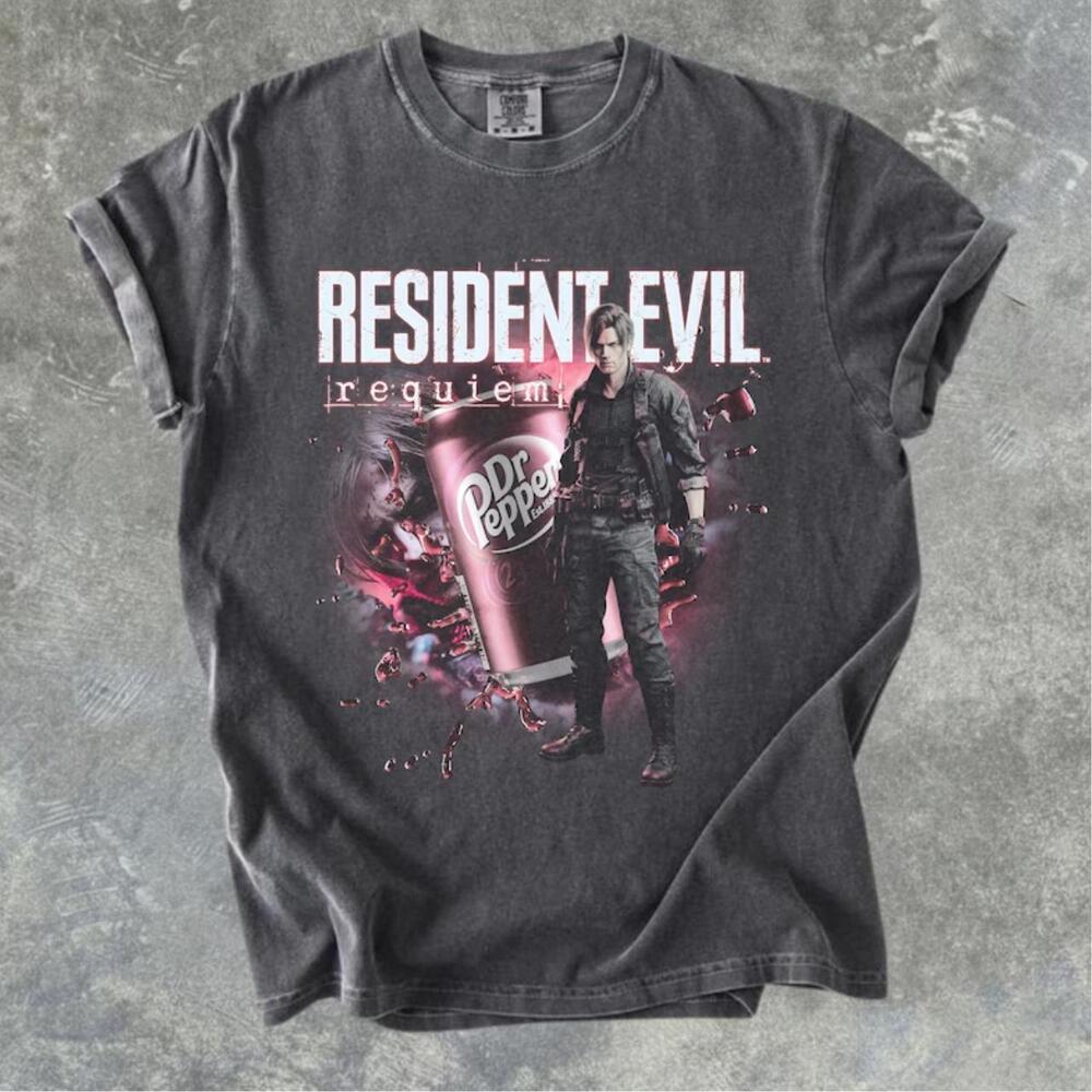 Gildan Men Pepper T-Shirt, Resident Evil Requiem Black Tee